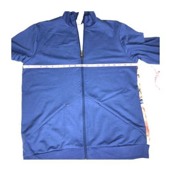 Maggie Sweet Track Jacket Size  Petite Small Floral Blue Orange - Picture 4 of 5